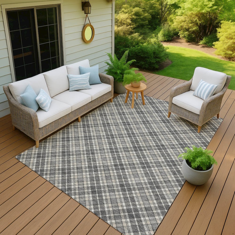 Luxury Washable Indoor/Outdoor Soft Essentials SE3 Gray 2'6" x 3'10" Rug