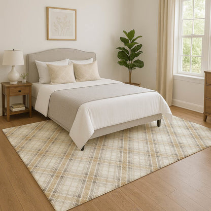Luxury Washable Indoor/Outdoor Soft Essentials SE3 Ivory 3' x 5' Rug