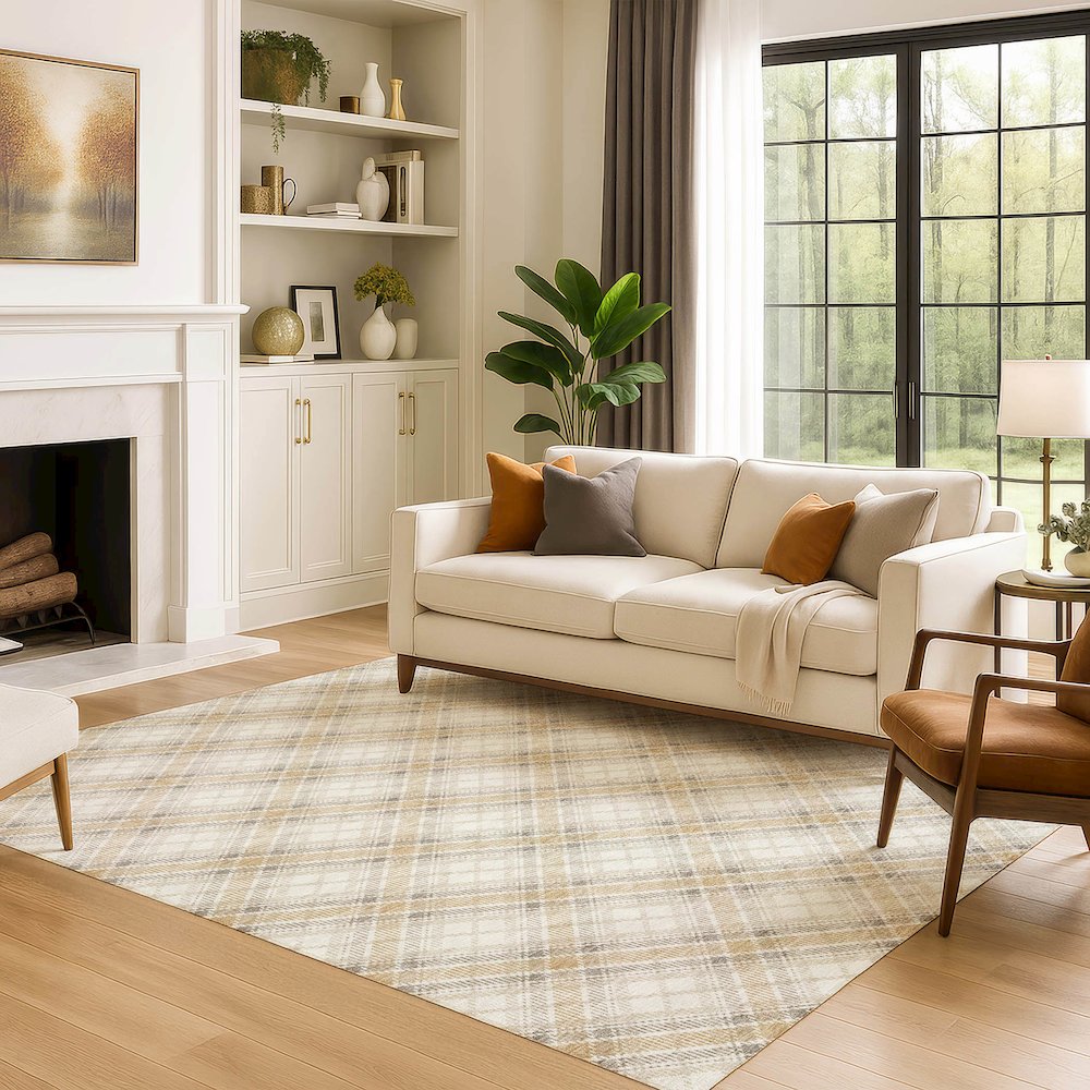 Luxury Washable Indoor/Outdoor Soft Essentials SE3 Ivory 3' x 5' Rug