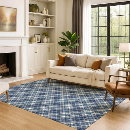 Luxury Washable Indoor/Outdoor Soft Essentials SE3 Blue 3' x 5' Rug