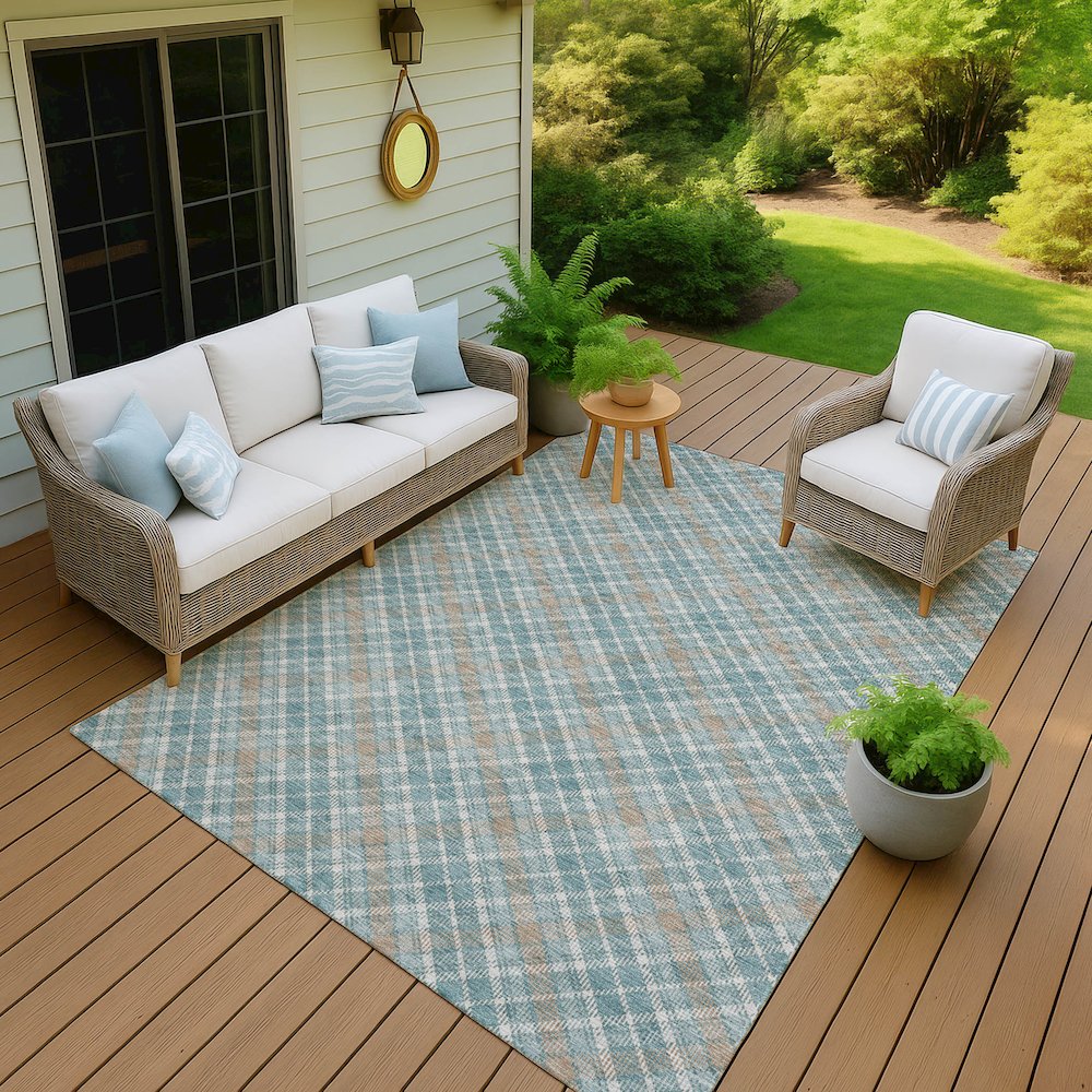 Luxury Washable Indoor/Outdoor Soft Essentials SE3 Teal 2'6" x 3'10" Rug