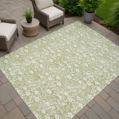 Luxury Washable Indoor/Outdoor Soft Essentials SE4 Green 2'6" x 3'10" Rug
