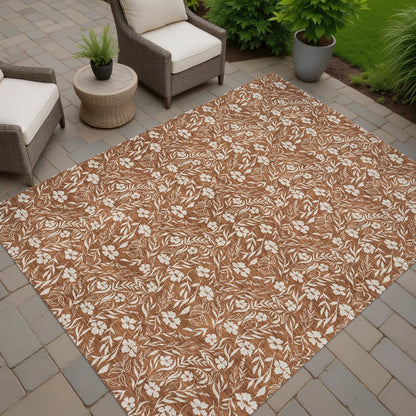 Luxury Washable Indoor/Outdoor Soft Essentials SE4 Orange 2'6" x 3'10" Rug