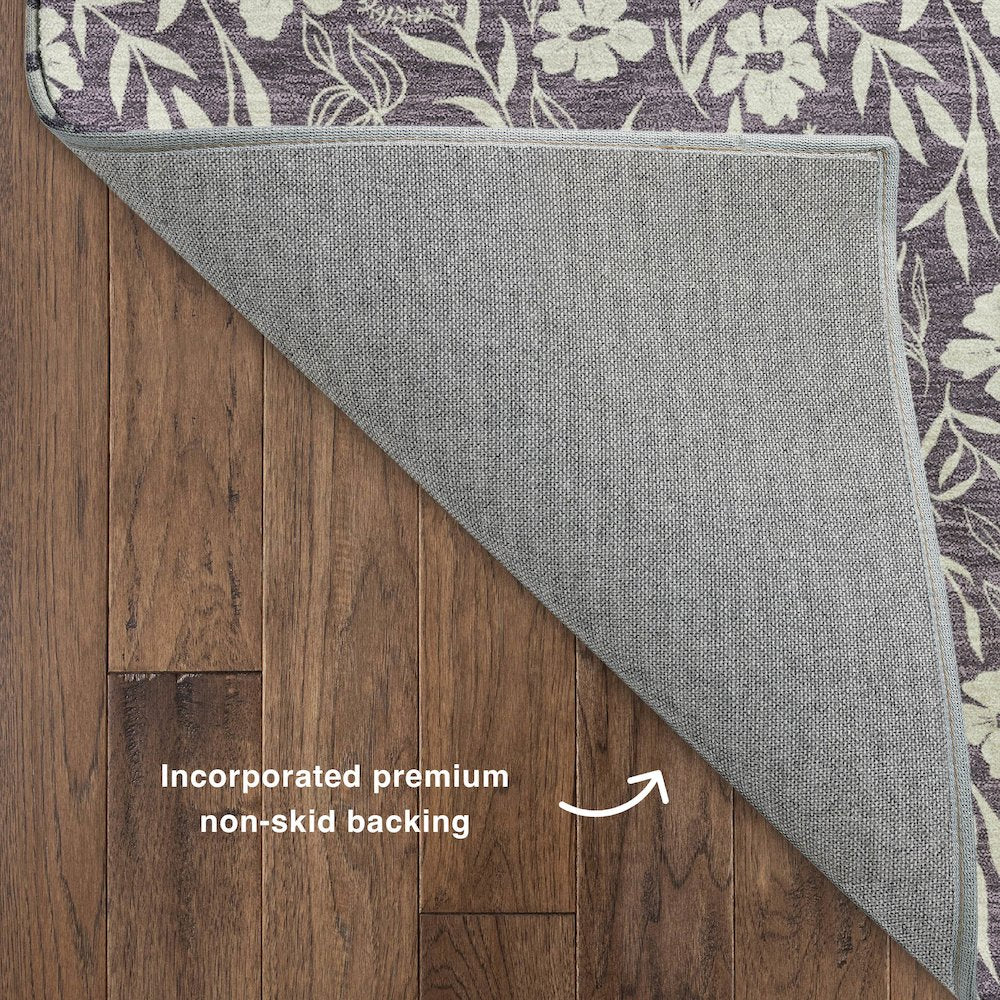 Luxury Washable Indoor/Outdoor Soft Essentials SE4 Purple 2'3" x 7'6" Runner Rug
