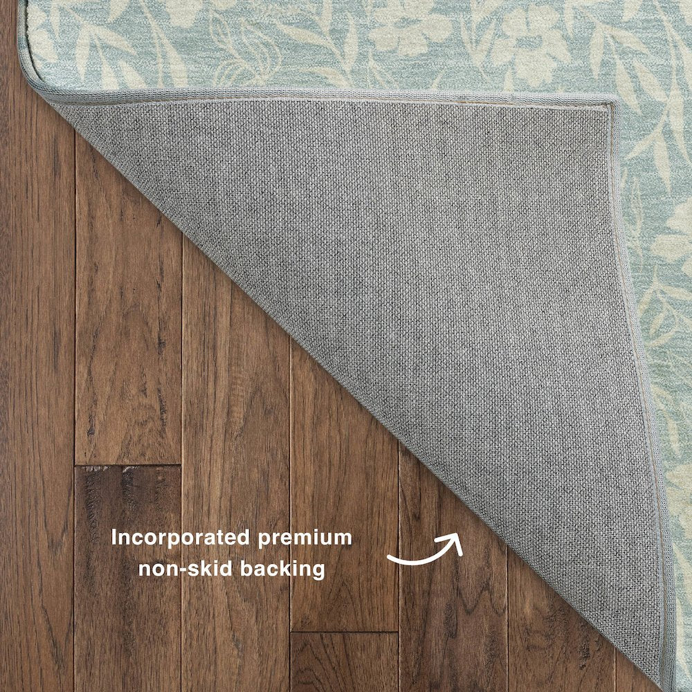 Luxury Washable Indoor/Outdoor Soft Essentials SE4 Blue 2'3" x 7'6" Runner Rug