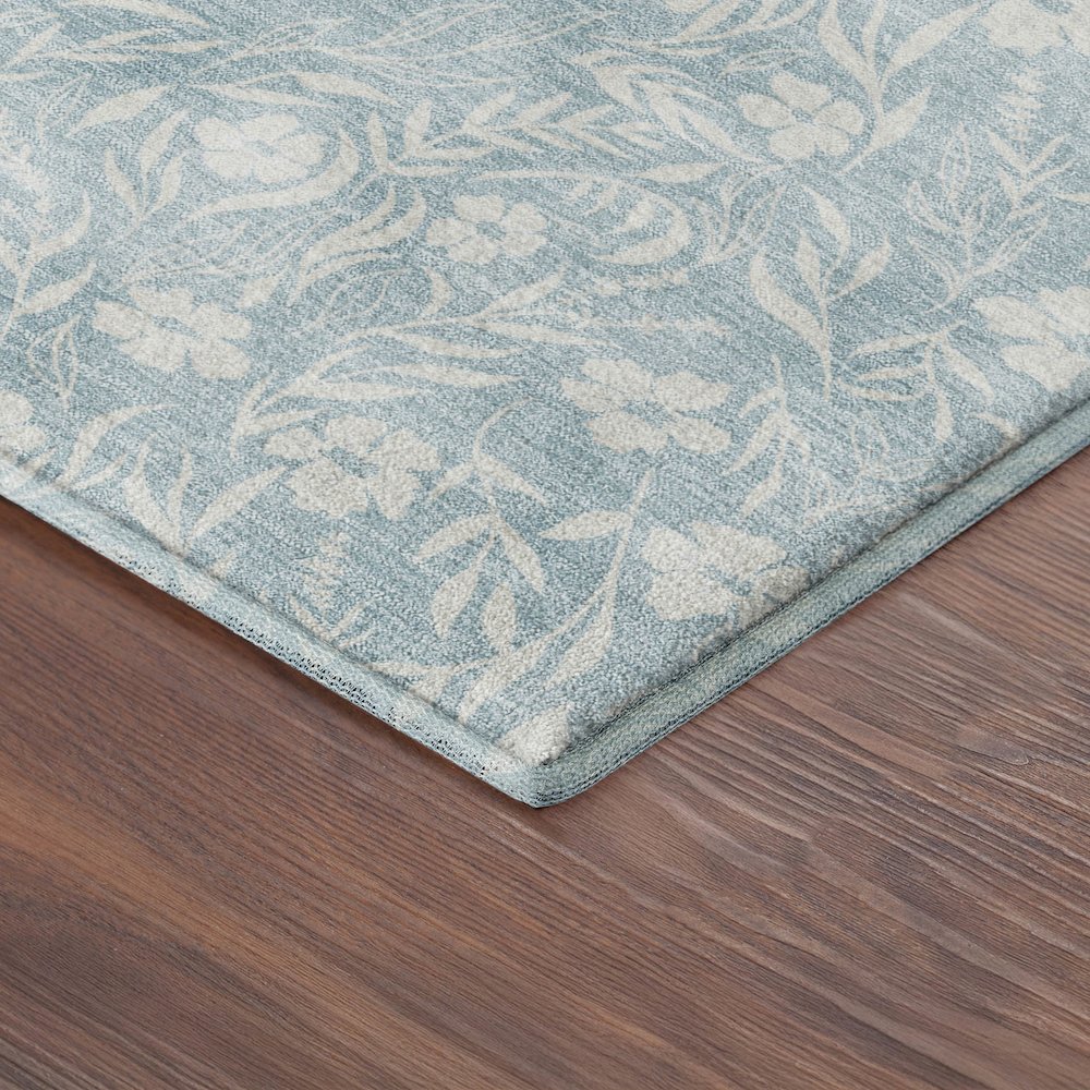 Luxury Washable Indoor/Outdoor Soft Essentials SE4 Blue 2'3" x 7'6" Runner Rug