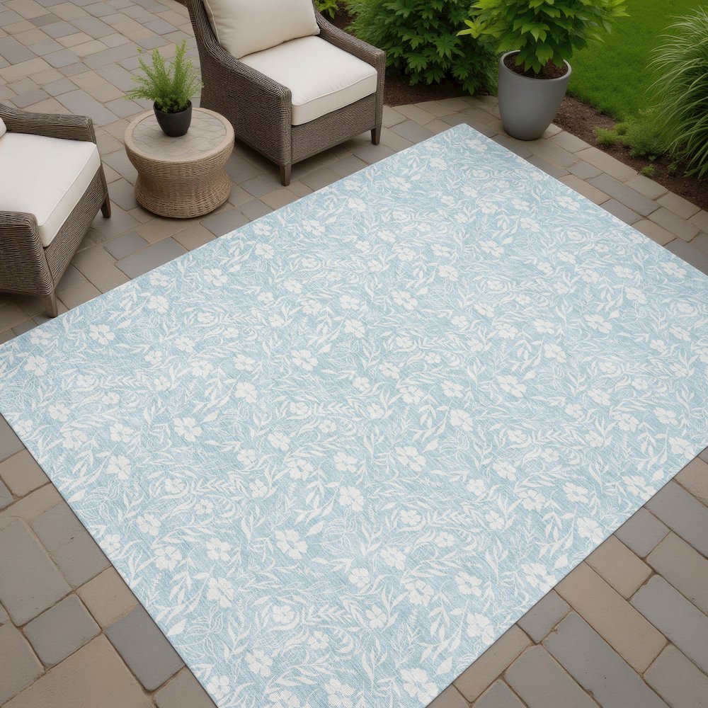 Luxury Washable Indoor/Outdoor Soft Essentials SE4 Blue 2'6" x 3'10" Rug