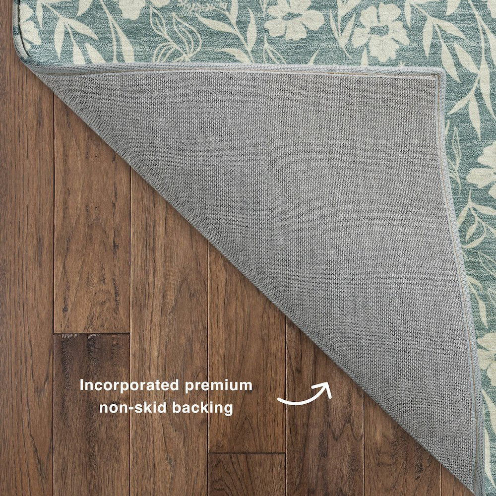 Luxury Washable Indoor/Outdoor Soft Essentials SE4 Teal 2'3" x 7'6" Runner Rug