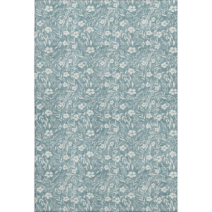 Luxury Washable Indoor/Outdoor Soft Essentials SE4 Teal 3' x 5' Rug