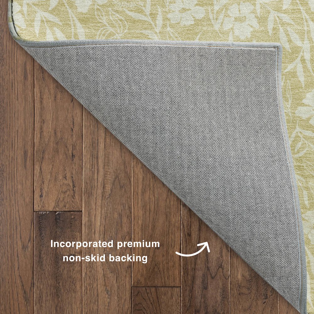 Luxury Washable Indoor/Outdoor Soft Essentials SE4 Gold 2'3" x 7'6" Runner Rug