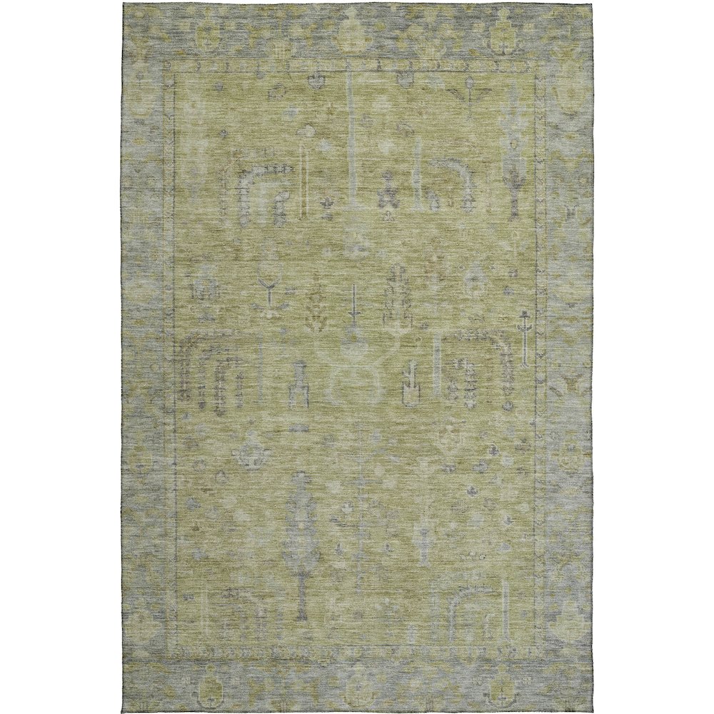 Luxury Washable Indoor/Outdoor Solace Aloe 3' x 5' Rug