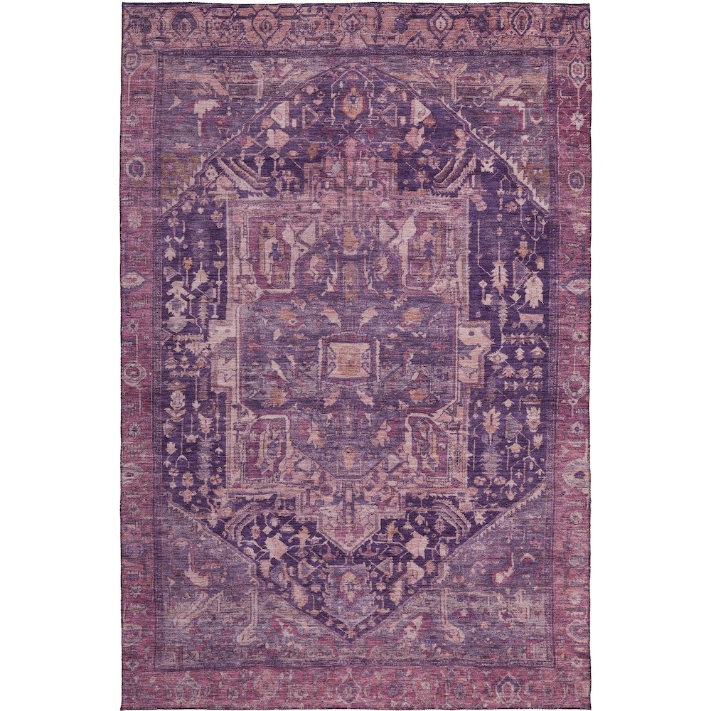 Luxury Washable Indoor/Outdoor Solace Eggplant 3' x 5' Rug