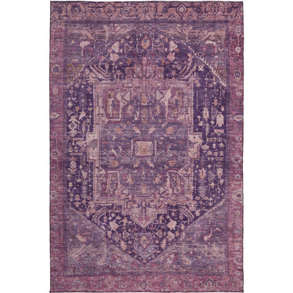 Luxury Washable Indoor/Outdoor Solace Eggplant 3' x 5' Rug
