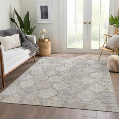 Luxury Washable Indoor/Outdoor Solace Taupe 3' x 5' Rug