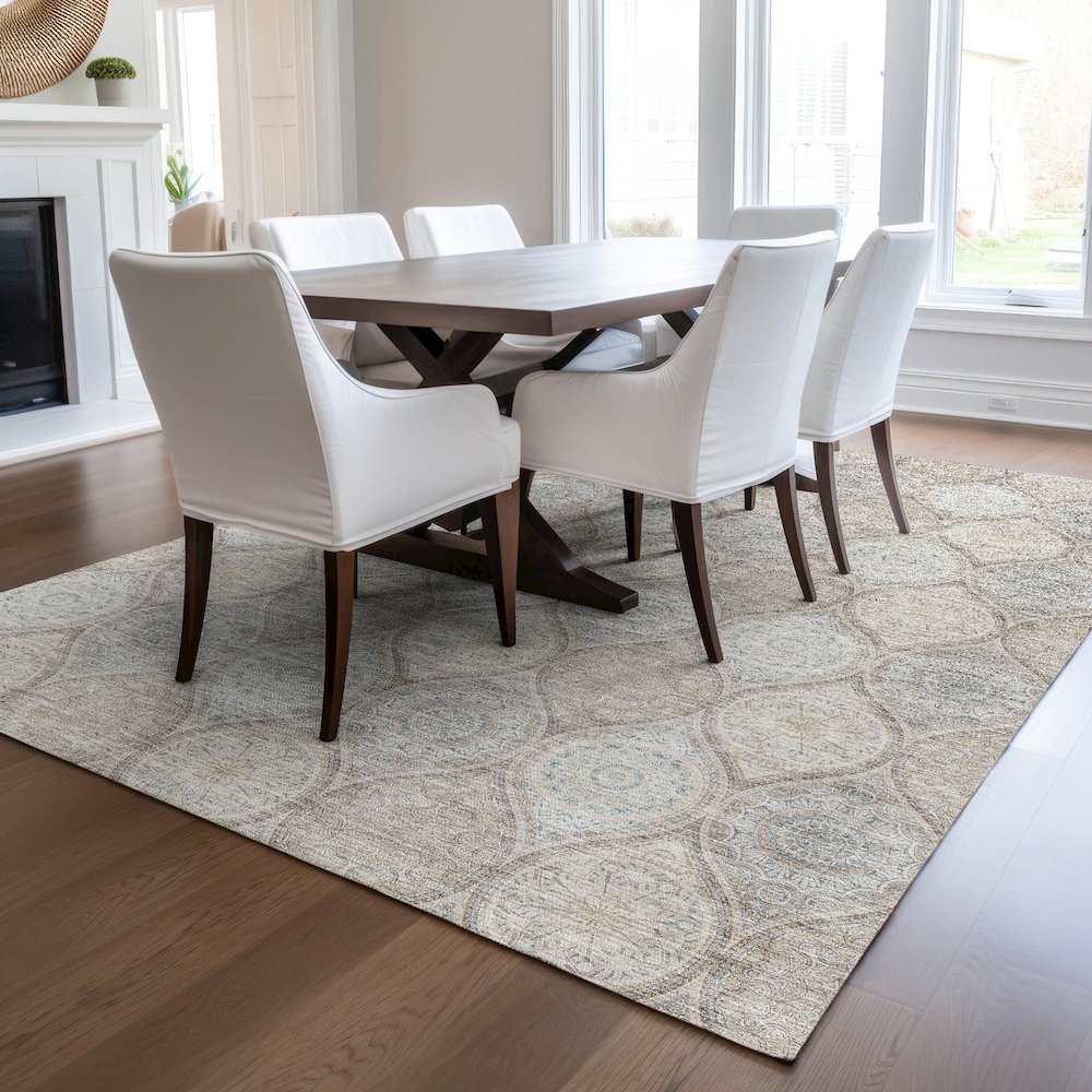 Luxury Washable Indoor/Outdoor Solace Taupe 3' x 5' Rug