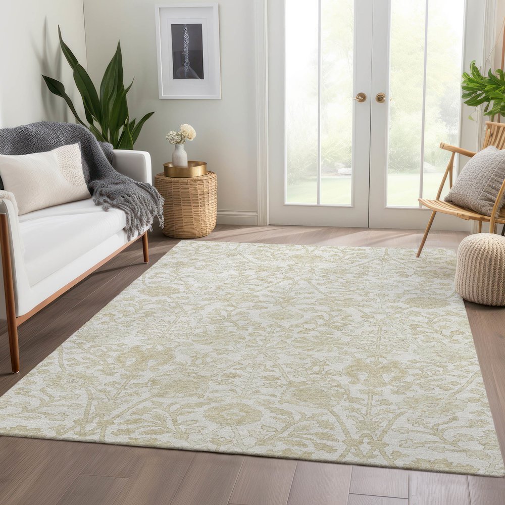 Luxury Washable Indoor/Outdoor Solace Ivory 3' x 5' Rug