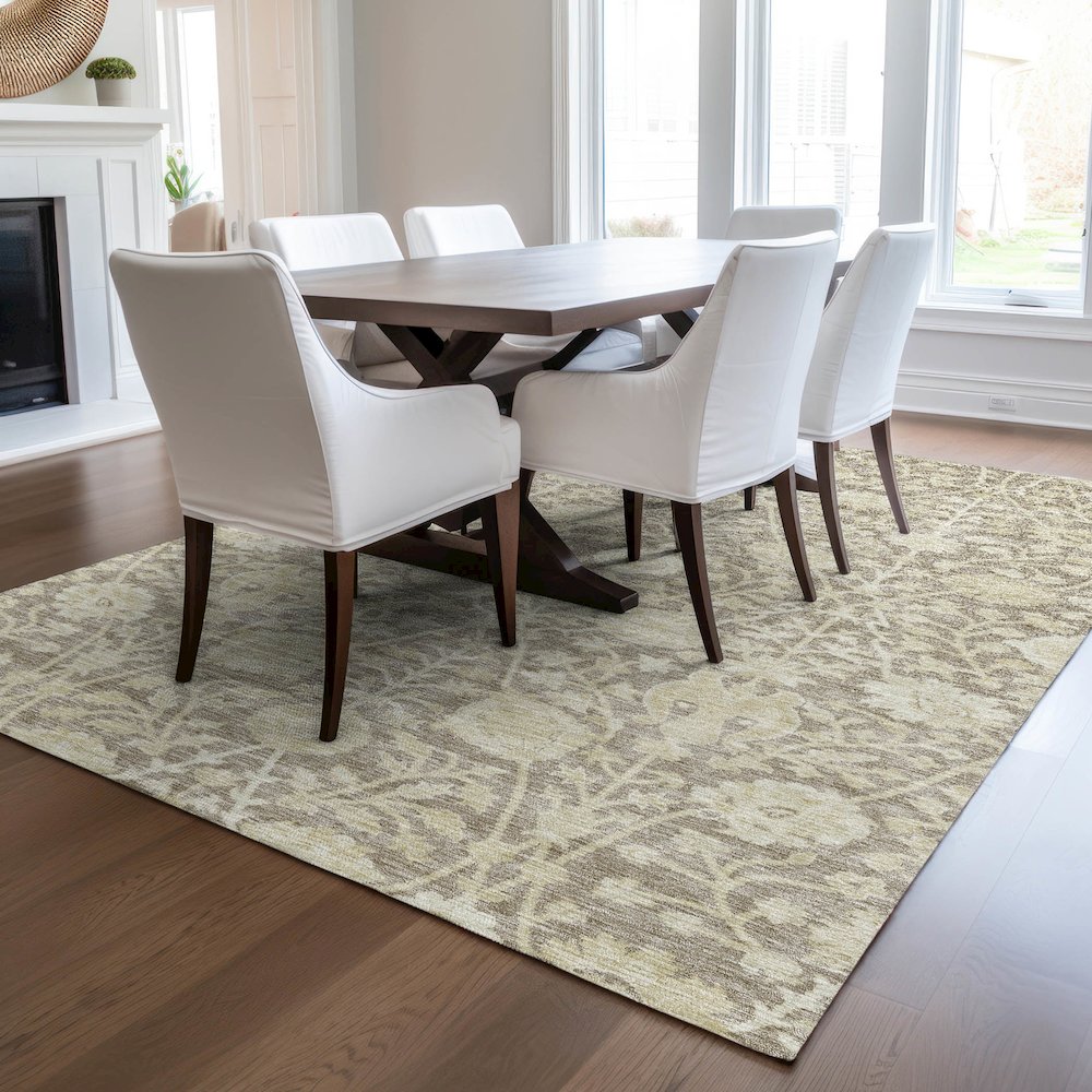 Luxury Washable Indoor/Outdoor Solace Mocha 3' x 5' Rug