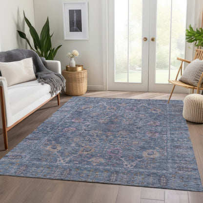 Luxury Washable Indoor/Outdoor Solace Denim 3' x 5' Rug