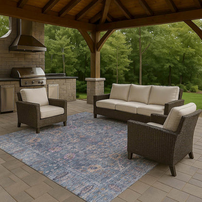 Luxury Washable Indoor/Outdoor Solace Denim 3' x 5' Rug