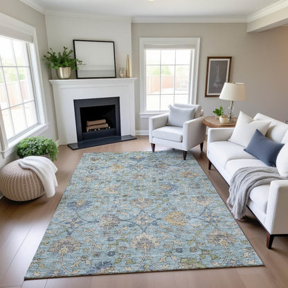 Indoor/Outdoor Silk Road Denim 3' x 5' Rug