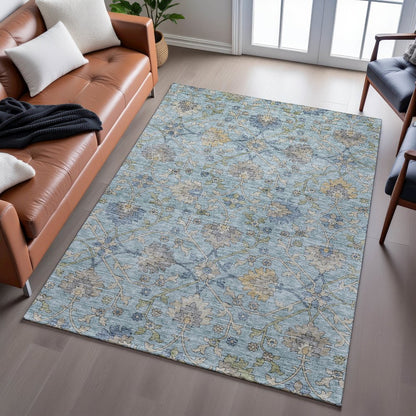 Indoor/Outdoor Silk Road Denim 3' x 5' Rug