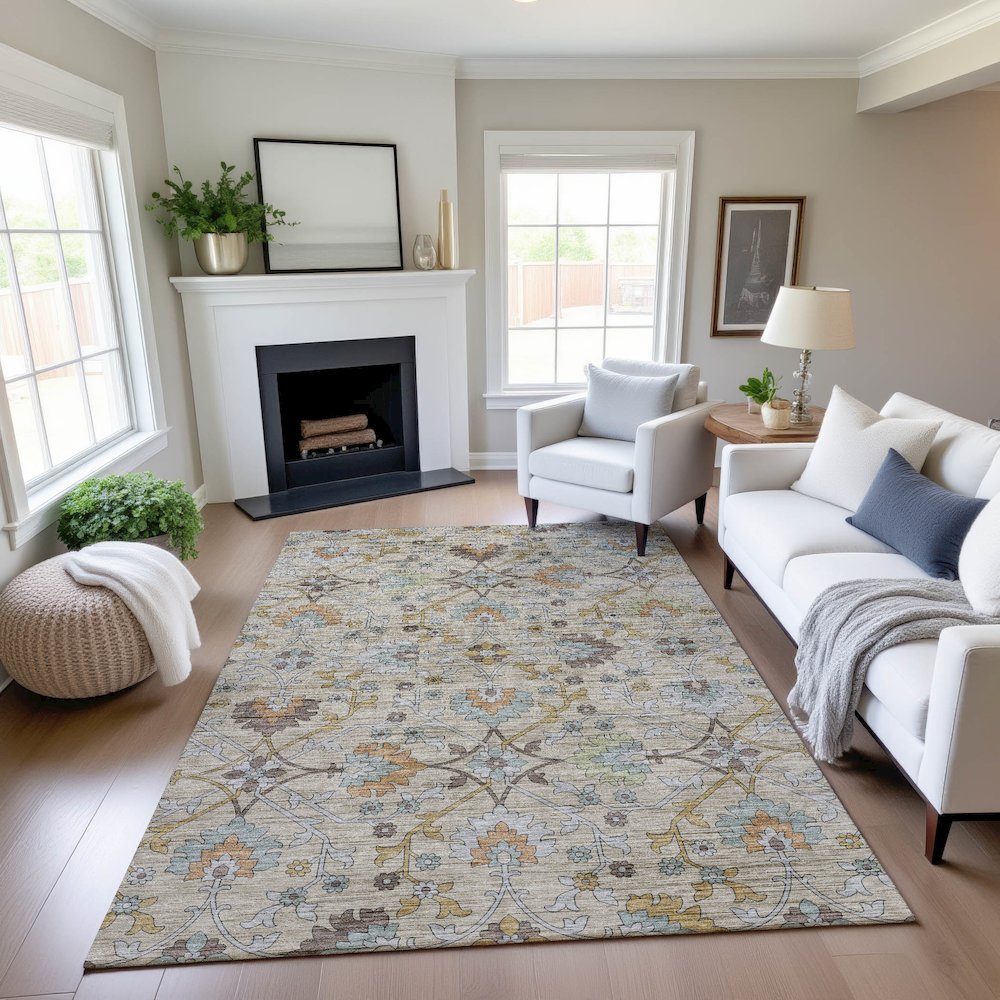 Indoor/Outdoor Silk Road Flax 3' x 5' Rug