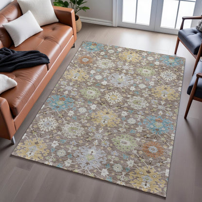 Indoor/Outdoor Silk Road Mocha 3' x 5' Rug