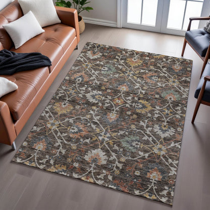 Indoor/Outdoor Silk Road Chocolate 3' x 5' Rug