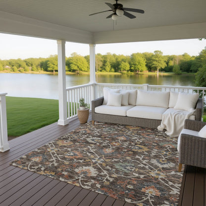 Indoor/Outdoor Silk Road Chocolate 3' x 5' Rug