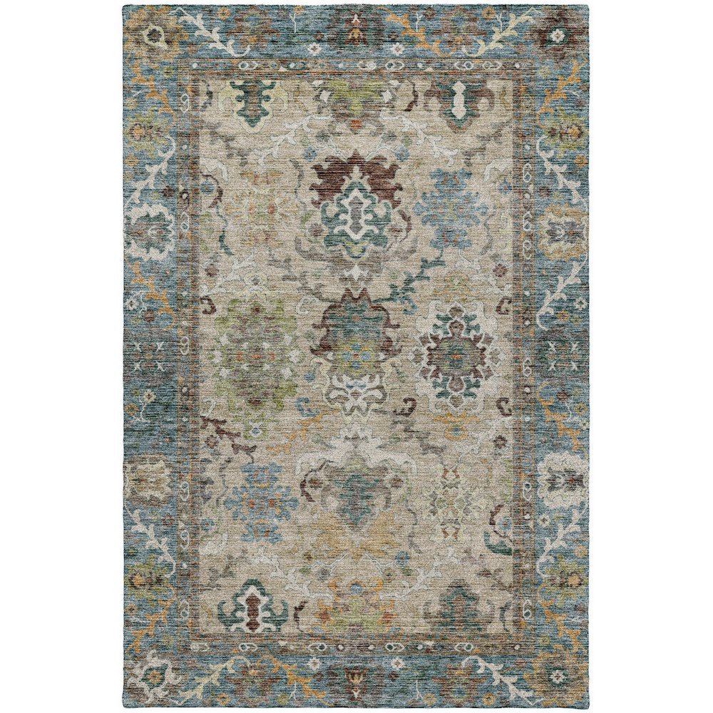 Indoor/Outdoor Silk Road Aqua 3' x 5' Rug