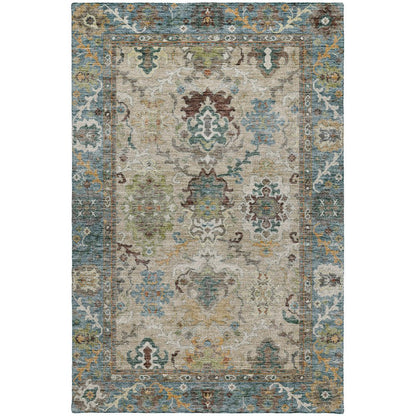 Indoor/Outdoor Silk Road Aqua 3' x 5' Rug