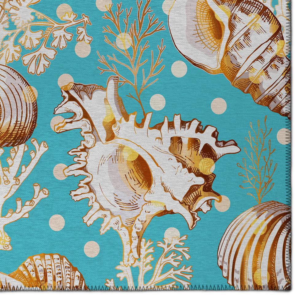 Indoor/Outdoor Surfside ASR36 Aqua Washable 1'8" x 2'6" Rug