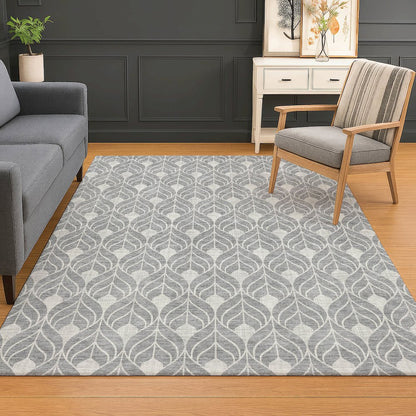Luxury Washable Indoor/Outdoor The Reserve Gray 3' x 5' Rug