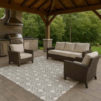 Luxury Washable Indoor/Outdoor The Reserve Gray 3' x 5' Rug