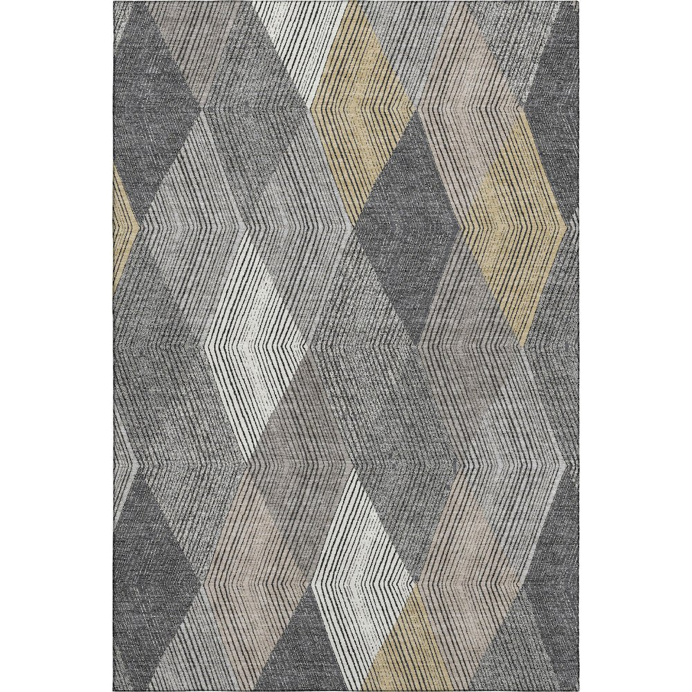 Luxury Washable Indoor/Outdoor The Reserve Charcoal 3' x 5' Rug
