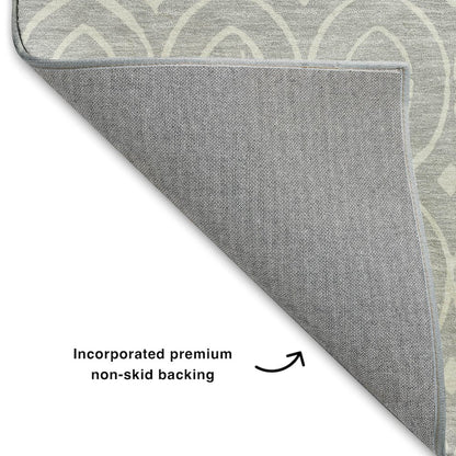 Luxury Washable Indoor/Outdoor The Reserve Silver 2'3" x 7'6" Runner Rug