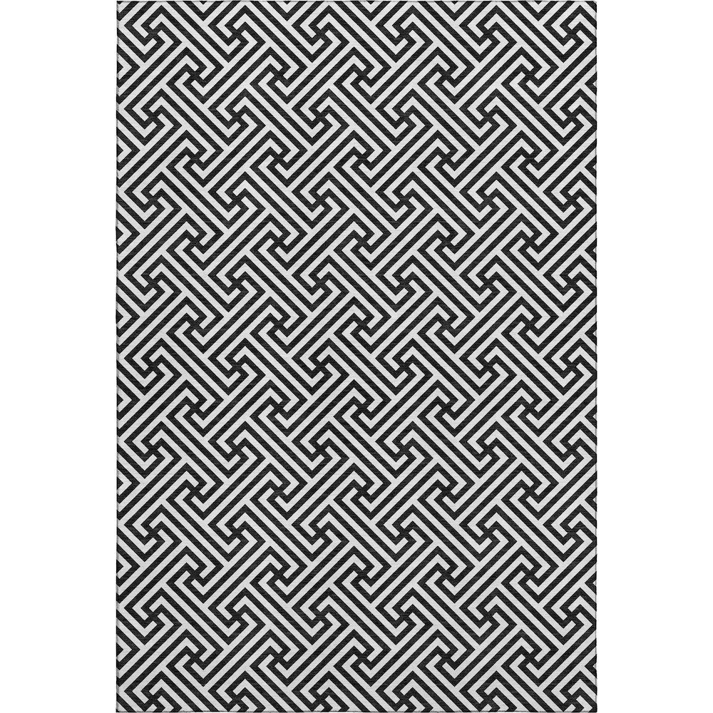 Luxury Washable Indoor/Outdoor The Reserve Black 3' x 5' Rug