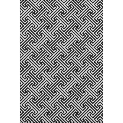 Luxury Washable Indoor/Outdoor The Reserve Black 3' x 5' Rug