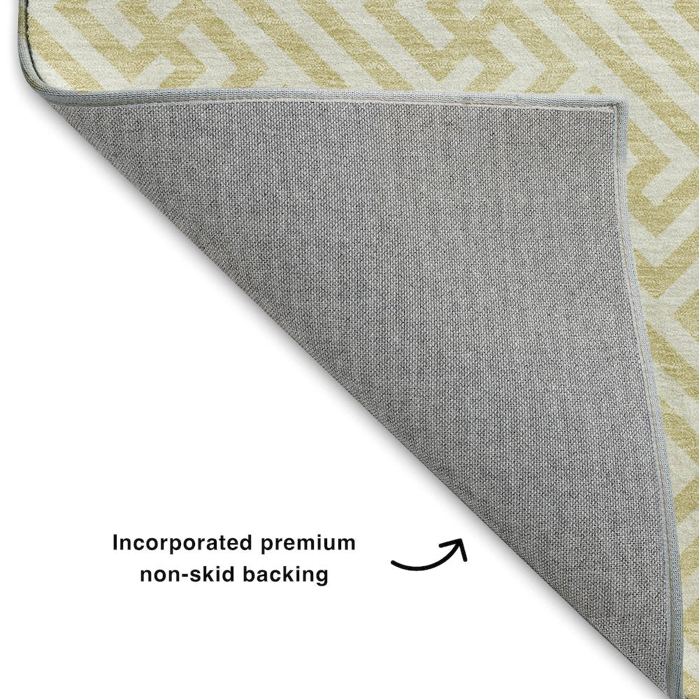 Luxury Washable Indoor/Outdoor The Reserve Wheat 2'3" x 7'6" Runner Rug
