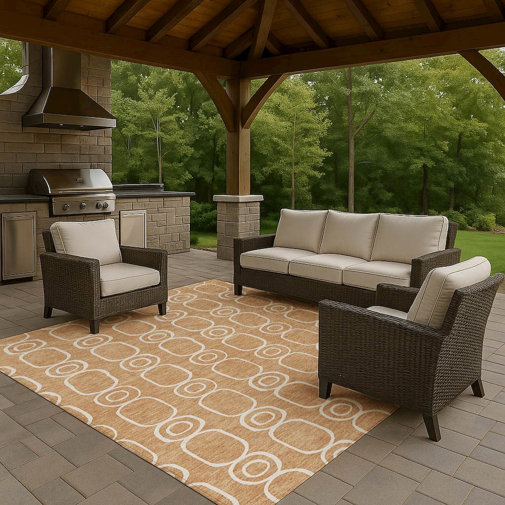 Luxury Washable Indoor/Outdoor The Reserve Copper 3' x 5' Rug