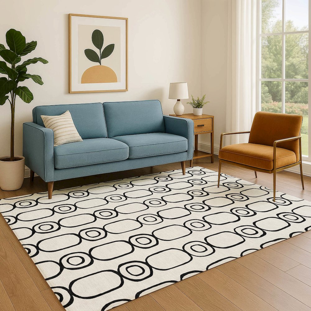 Luxury Washable Indoor/Outdoor The Reserve Ivory 3' x 5' Rug
