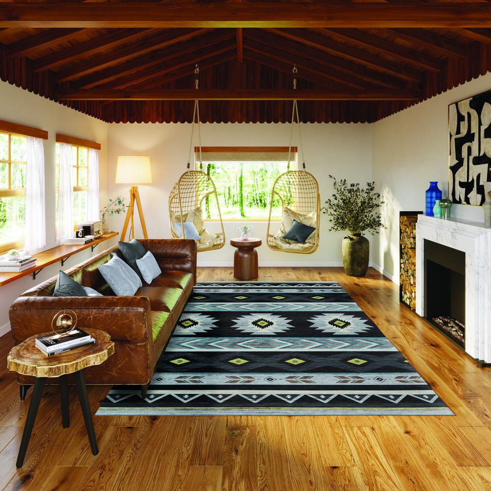Indoor/Outdoor Sonora ASO33 Midnight Washable 3' x 5' Rug
