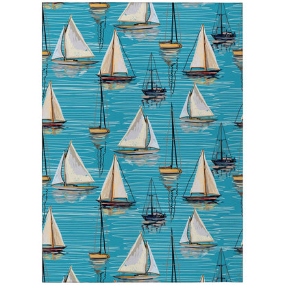Indoor/Outdoor Harbor HA8 Sky Washable 3' x 5' Rug