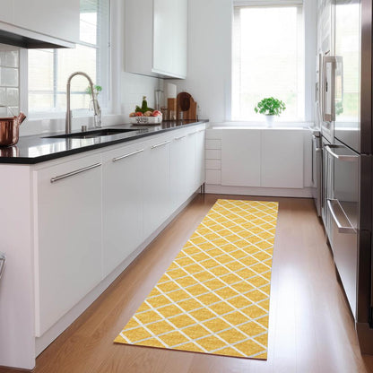 Indoor/Outdoor York YO1 Gold Washable 2'3" x 12' Rug