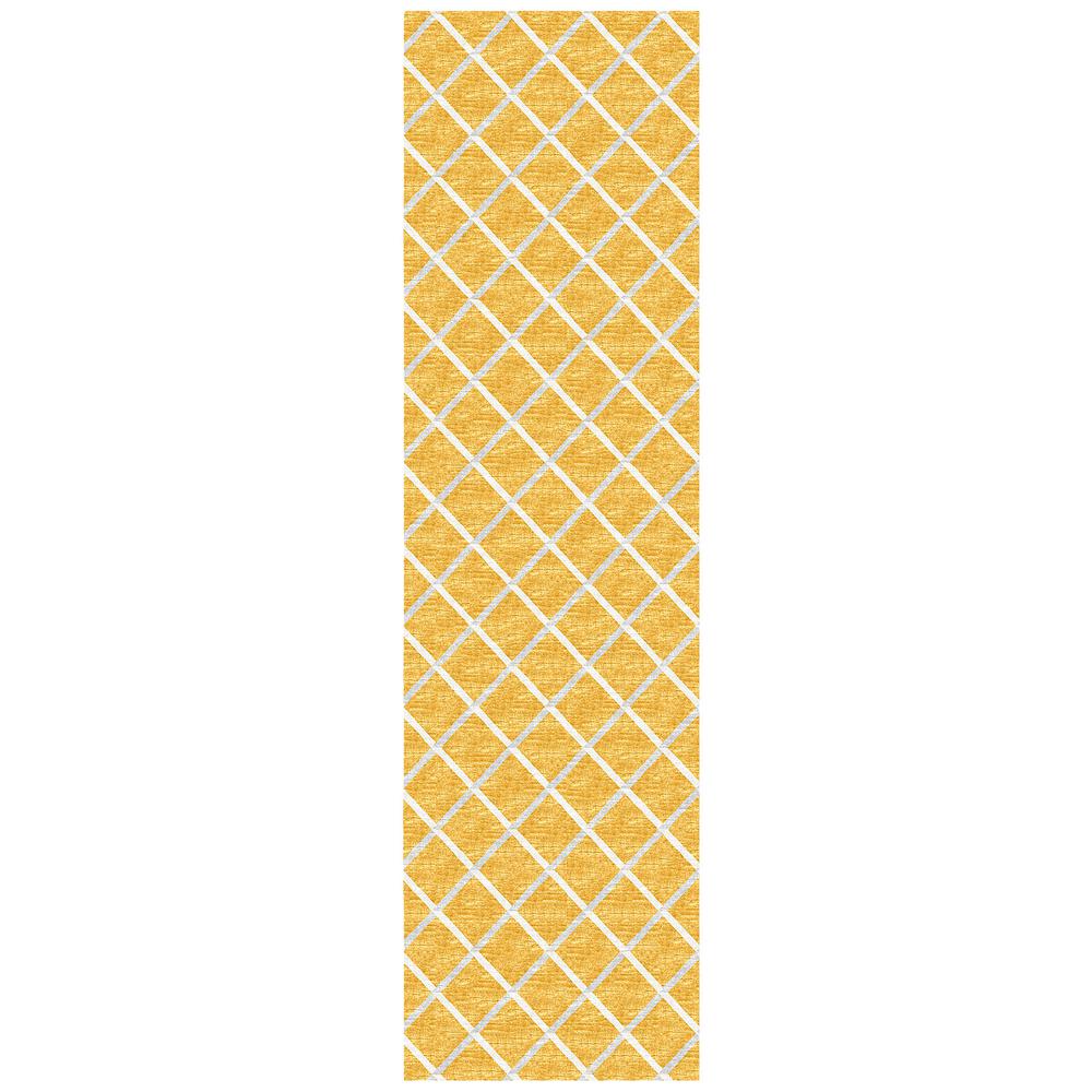 Indoor/Outdoor York YO1 Gold Washable 2'3" x 12' Rug