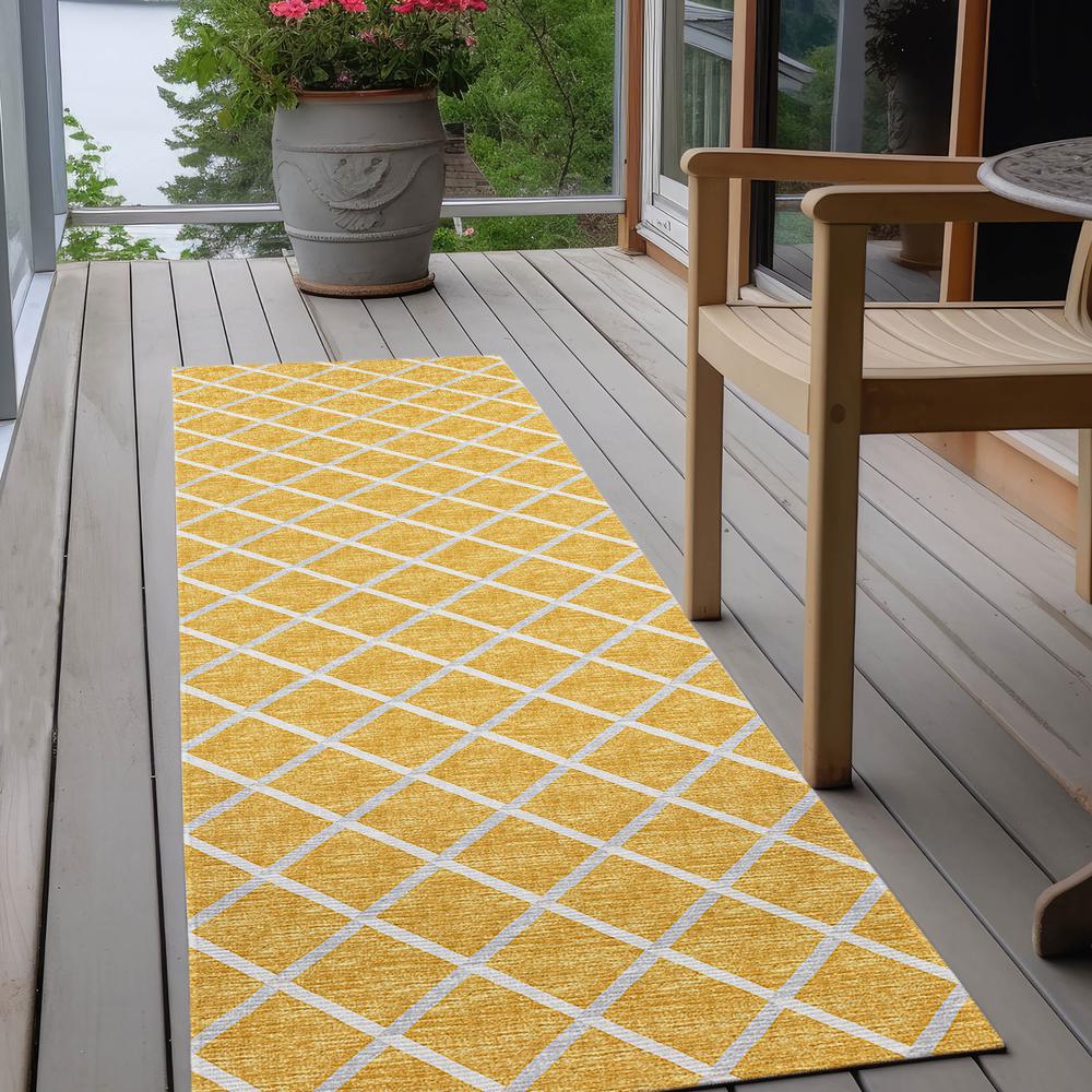 Indoor/Outdoor York YO1 Gold Washable 2'3" x 12' Rug