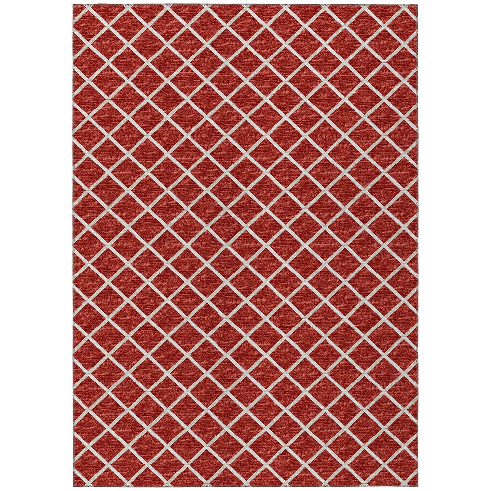 Indoor/Outdoor York YO1 Red Washable 3' x 5' Rug