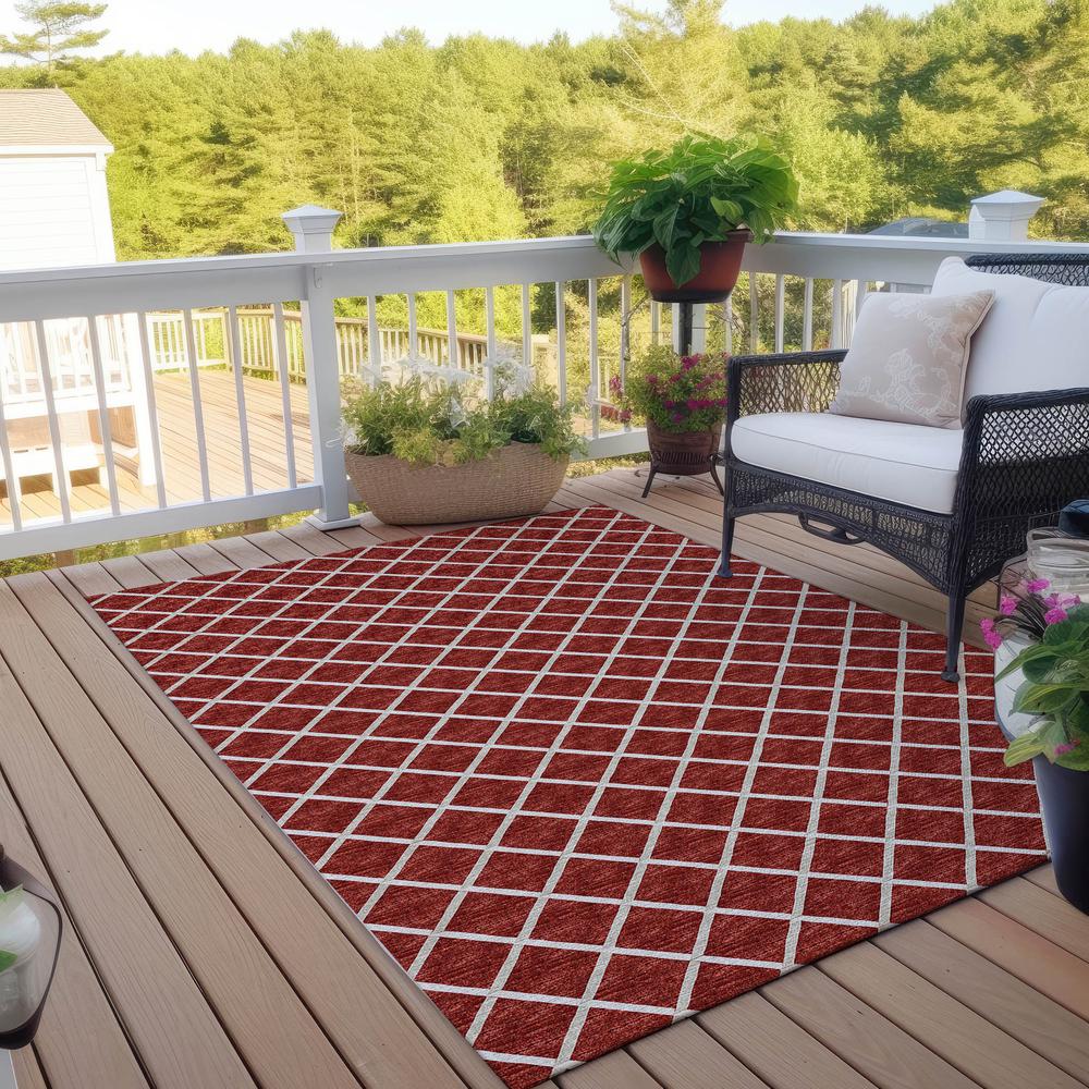 Indoor/Outdoor York YO1 Red Washable 3' x 5' Rug