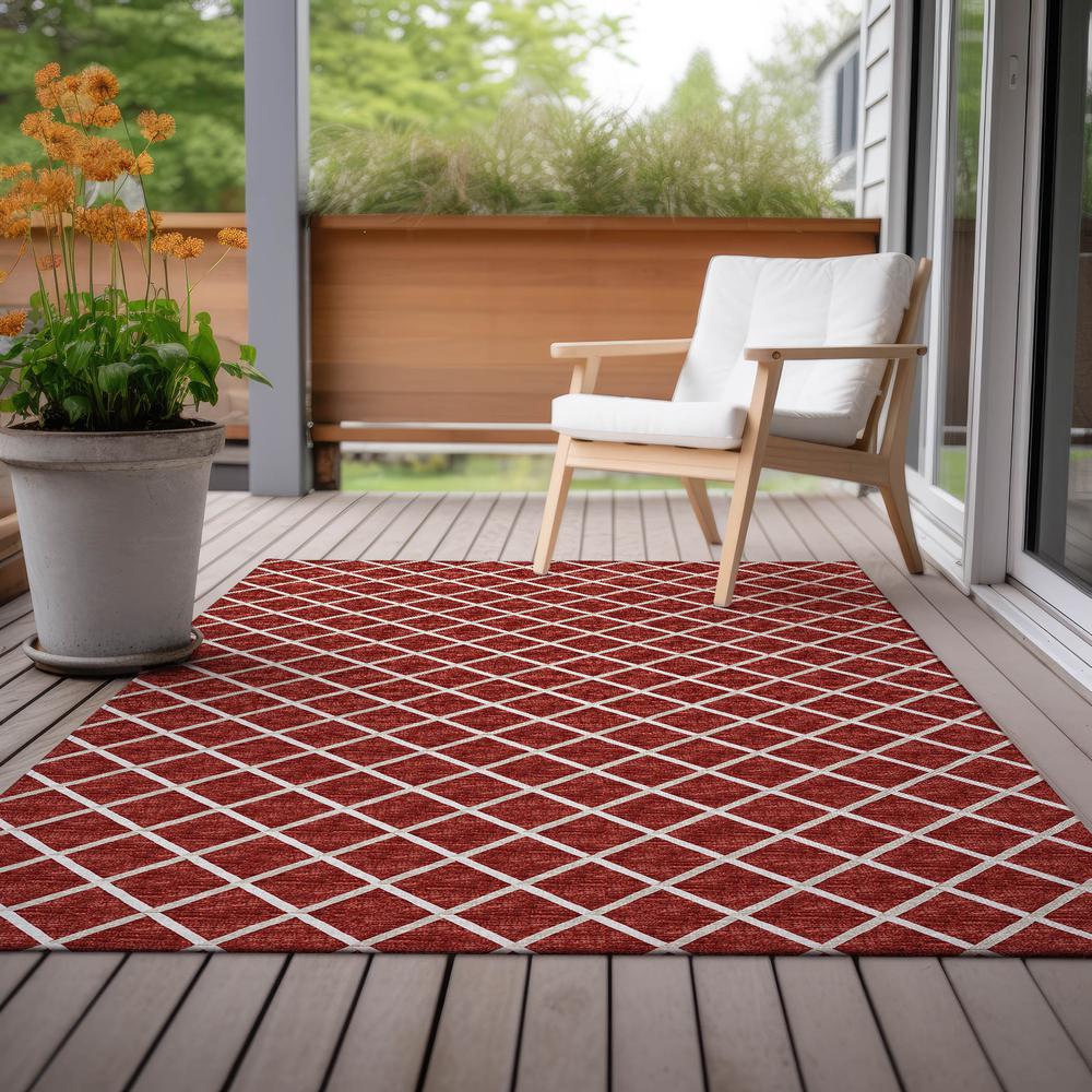 Indoor/Outdoor York YO1 Red Washable 3' x 5' Rug