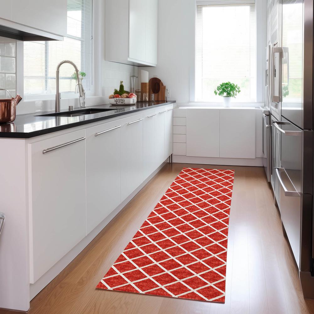 Indoor/Outdoor York YO1 Red Washable 2'3" x 12' Rug